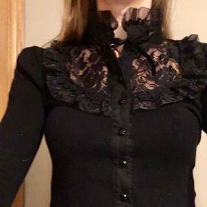 Sexy black lace cardigan